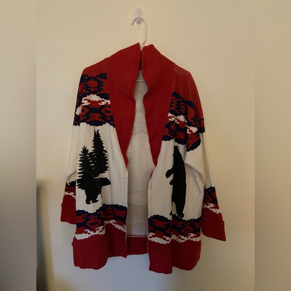 Free People Bear Printed Oversized Cardi - Picture 2 of 3
